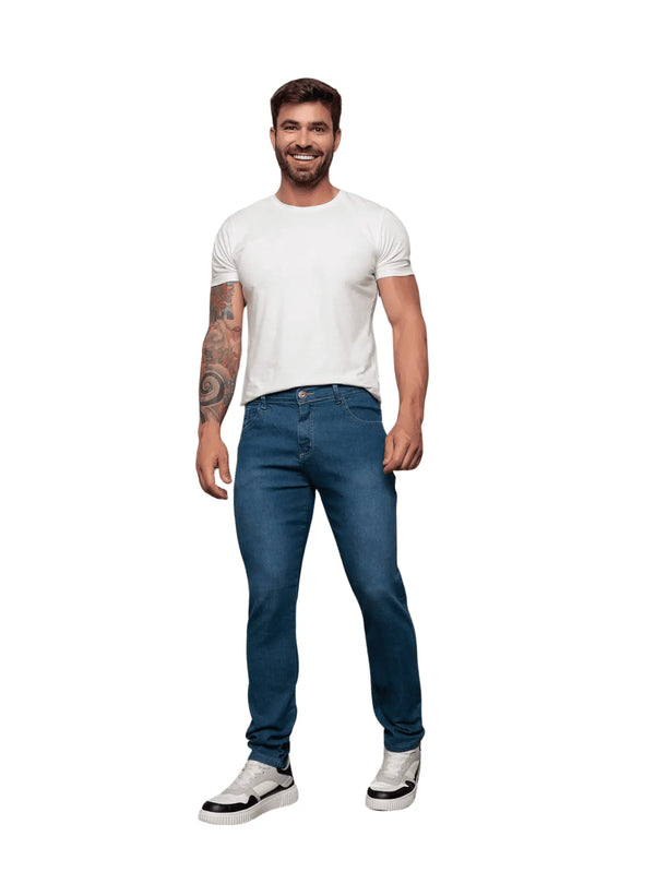 Calça Jeans Masculina Skinny Com Lycra Elastano Lucas